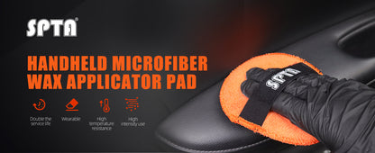 SPTA Tamponi Applicatori in Microfibra da 5 Pollici (125mm) con Fascia Elastica per Lucidatura e Pulizia Auto