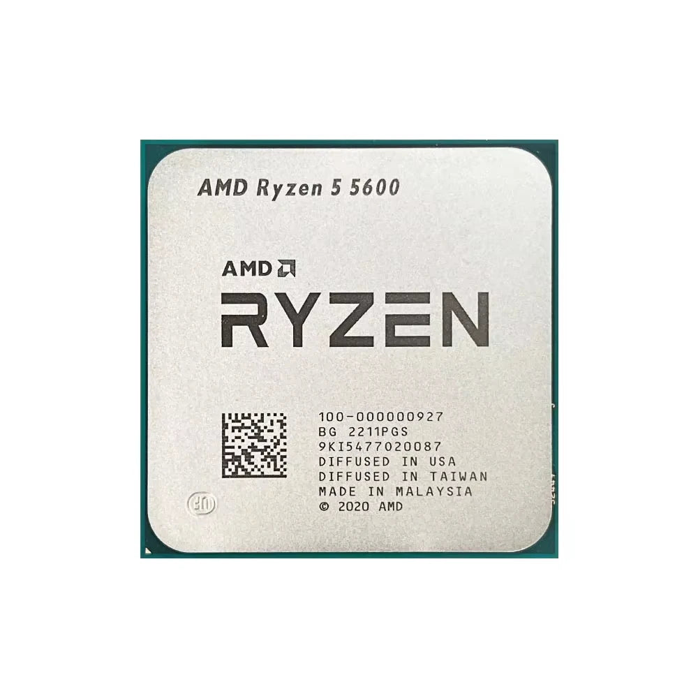 Processore Desktop AMD Ryzen 5 5600, 6C/12T, 4.4GHz, 32MB Cache, AM4, Senza Dissipatore Incluso