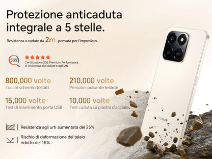 HONOR 400 Smart 4G Smartphone, Display 6.77" 120Hz, Batteria 6500mAh Doppia Cella, Fotocamera AI 108MP, Certificazione SGS 5 Stelle, Resistenza IP65, NFC, Dual SIM, Android 15