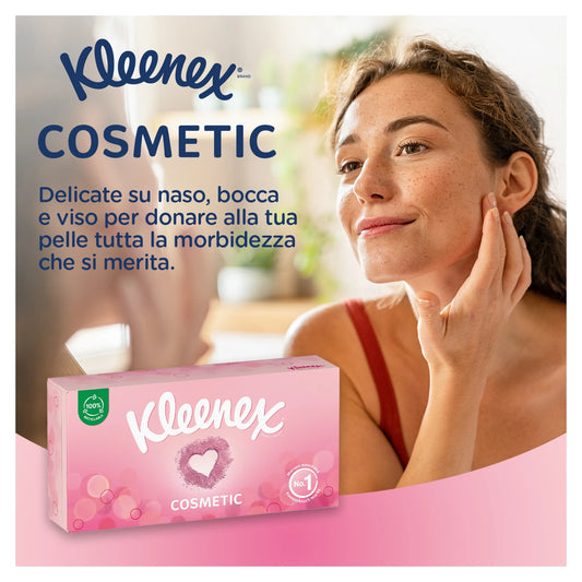 Kleenex Ultra Soft Cosmetic, 1920 Fazzoletti di Carta in Scatola, 24 Box da 80 Veline Morbide e Delicate, Confezione 100% Riciclabile