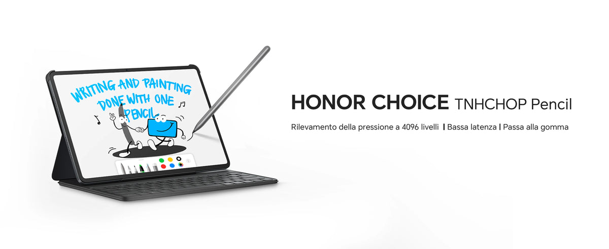 HONOR CHOICE penna per HONOR Pad 10/9/X9a, ad alta sensibilità, Palm Rejection, penna touch per tablet con rilevamento dell'inclinazione, penna capacitiva con 1 punta di ricambio