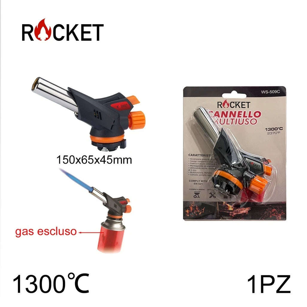 Confezione da 1 testa di cannello a gas Qback con adattatore Ø 22 mm, torcia da cucina e accenditore multiuso per cucina, barbecue e piccoli lavori compatibili
