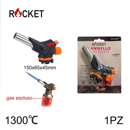 Confezione da 1 testa di cannello a gas Qback con adattatore Ø 22 mm, torcia da cucina e accenditore multiuso per cucina, barbecue e piccoli lavori compatibili
