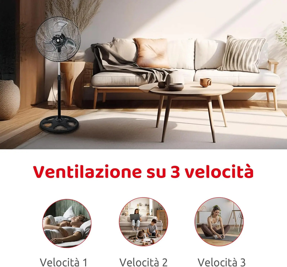VENTILATORE A PIANTANA INDUSTRY 80W 3 IN 1