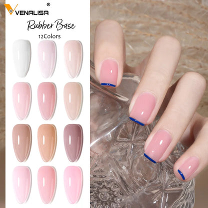 VENALISA Base in Gomma Cappotto Colore Gel per Unghie Smalto Gelatina Semi Trasparente Francese per Unghie Camouflage Soak off UV LED Gel per Unghie Smalto