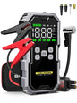 Avviatore di Emergenza per Auto con Compressore d'Aria Senza Fili, Gonfiatore Pneumatici, Booster Batteria con Power Bank e Torcia LED, Avviatore 12V per Tutti i Veicoli a Benzina o Diesel fino a 10.0L, Avviatore di Emergenza