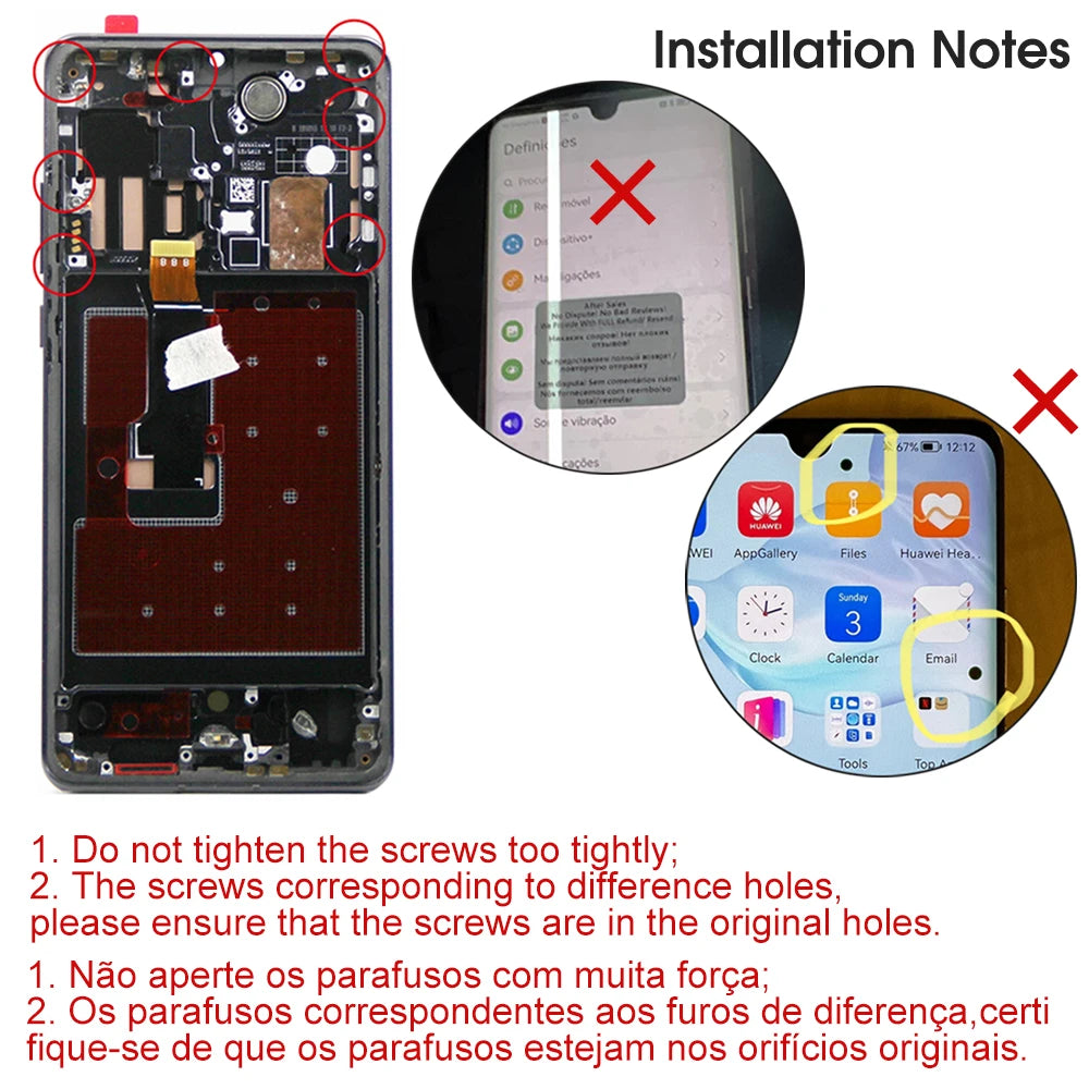 Schermo OLED per pantalla Huawei P30 Pro Display LCD Touch Screen digitale con impronta digitale per sostituzione Huawei P30 Pro VOG-L29