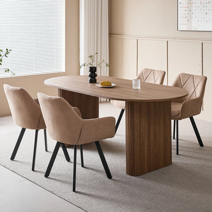 EGOONM 2/4PCS Sedie da pranzo moderne girevoli con braccioli, sedie imbottite in tessuto, 360 °   Sedie Girevoli con Gambe in Metallo