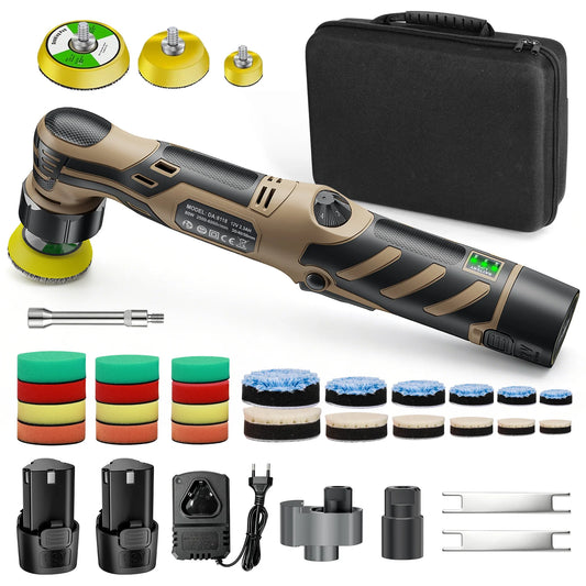 Lucidatrice per auto senza fili 12V, mini lucidatrice per auto, kit di cuscinetti da 1/1,5/3 pollici per lucidatura e ceratura auto