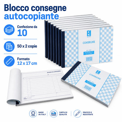 Confezione da 10 blocchi buono consegne Picarta, moduli per consegne, ricevute, magazzino, ufficio e attività commerciali