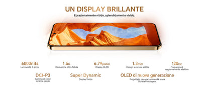 HONOR Magic8 Lite Smartphone 5G, Tripla Resistenza-IP69K, 7500 mAh, Fotocamera AI 108 MP con OIS, Display AMOLED da 6.79 Pollici Cellulari, AI Intelligente, Dual SIM, NFC