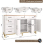 Mobile da Cucina Bianco Mihtrov, Credenza, Mobile Contenitore per Soggiorno, Piano di Lavoro e Due Cassetti, Adatto per Cucina/Soggiorno ﻿