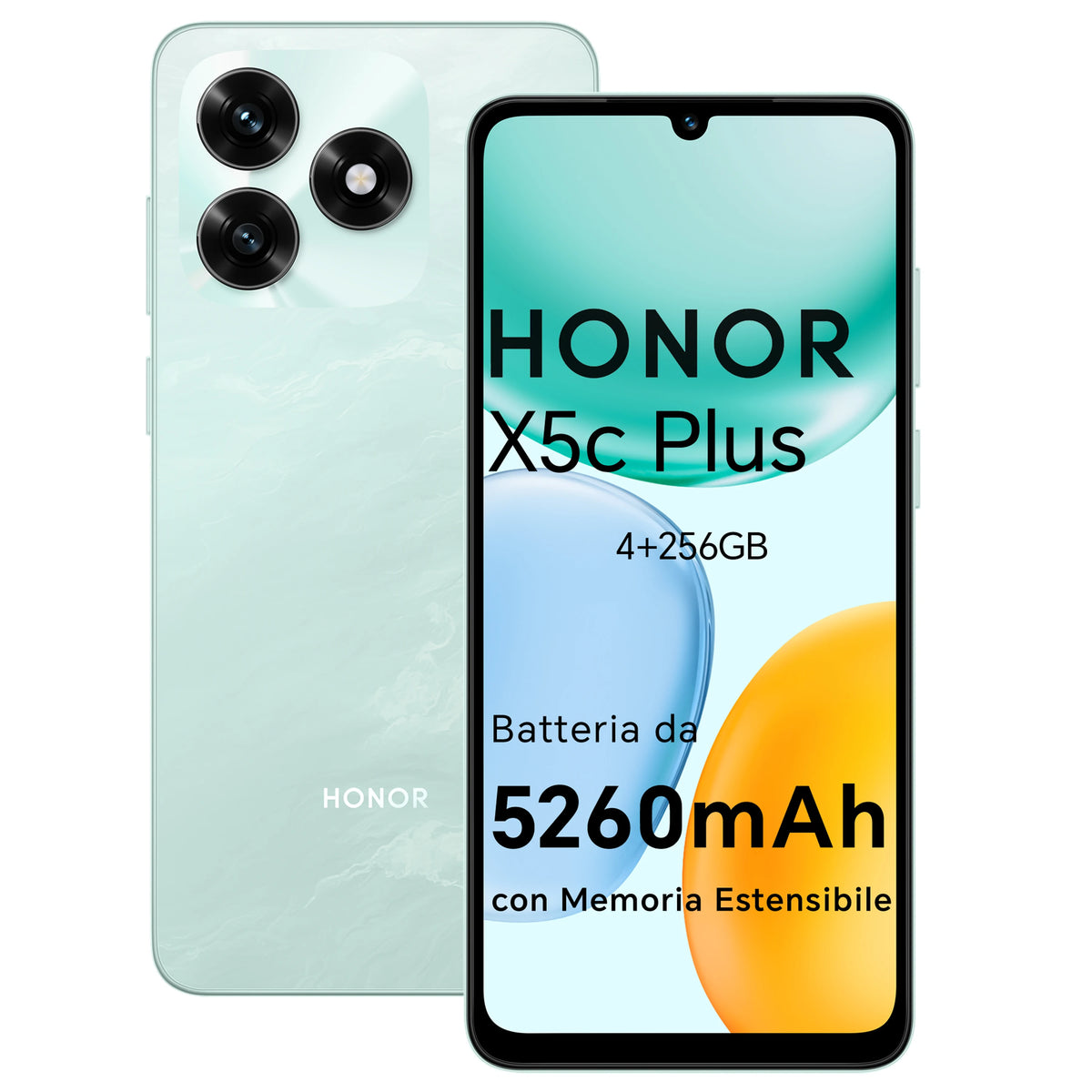 Smartphone HONOR X5c Plus, 5260 mAh, display da 6,74 pollici a 90 Hz, fotocamera da 50+5 MP, Android 15, processore octa-core, riconoscimento delle impronte digitali e del volto