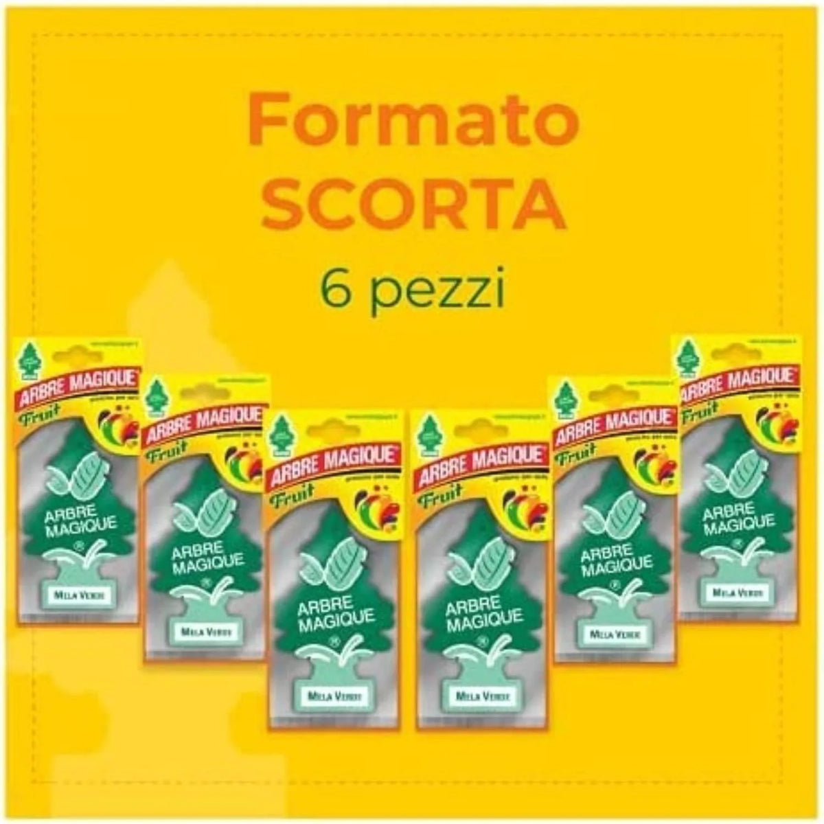 Arbre Magique Profumatore Auto, Fragranza assortiti, Profumazione Moderna, Durata Fino a 7 Settimane, Made in Italy, Confezione da 6 unità