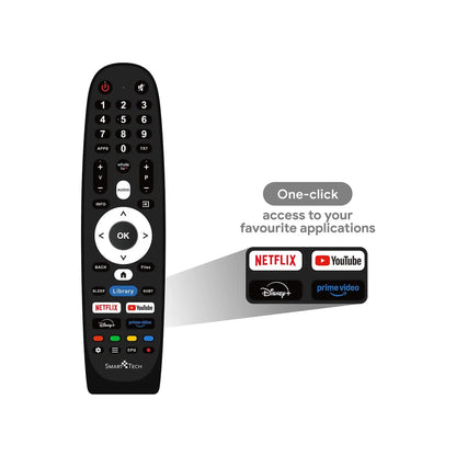 Smart Tech 24" HD Smart TV 24HH01V – LED Television, Smart Whale OS, WiFi, DVB-T2/S2, HDMI, USB, Compact TV for Home Bedroom