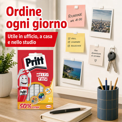 Confezione da 12 Pritt Instant Tack, gommini adesivi multiuso per pareti, poster, foto, decorazioni, scuola, ufficio e casa