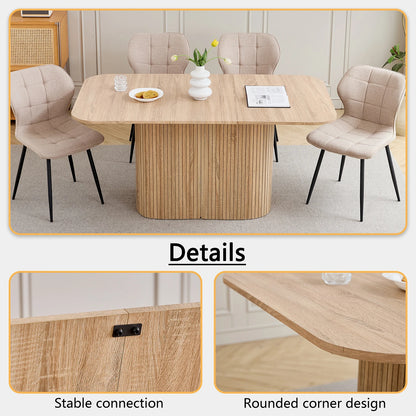 EGOONM Tavolo da pranzo rettangolare in legno massello in stile nordico, tavolo da pranzo per lettura e tempo libero, 160 * 90 cm