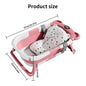 Vasca da bagno pieghevole per bambini con termometro Tappetino da bagno antiscivolo Supporto per cuscino Vasca da doccia portatile per neonato per piscina da viaggio 0-15M