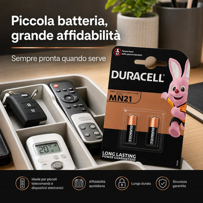 Confezione da 3 blister Duracell MN21 BL2, 2 batterie per blister, 6 pile totali per dispositivi compatibili