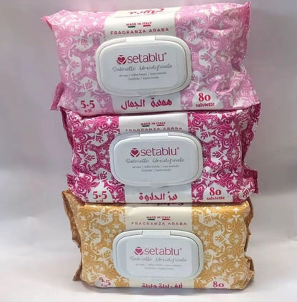 480 Salviette Umide in Fibra Ultra-Morbida per Cura Profonda e Idratazione, Ideali per Pelli Sensibili, Profumo Fresco, Box 6 Confezioni x 80 Pezzi Salviette - Bestline