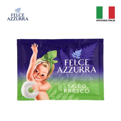Confezione da 12 Felce Azzurra Talco Fresco in Busta 100 g, talco profumato per la cura quotidiana del corpo, 1,2 kg totali