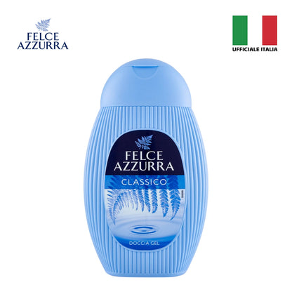 Confezione da 12 Felce Azzurra Doccia Classica 250 ml, bagnodoccia profumato per la detersione quotidiana, 3 L totali