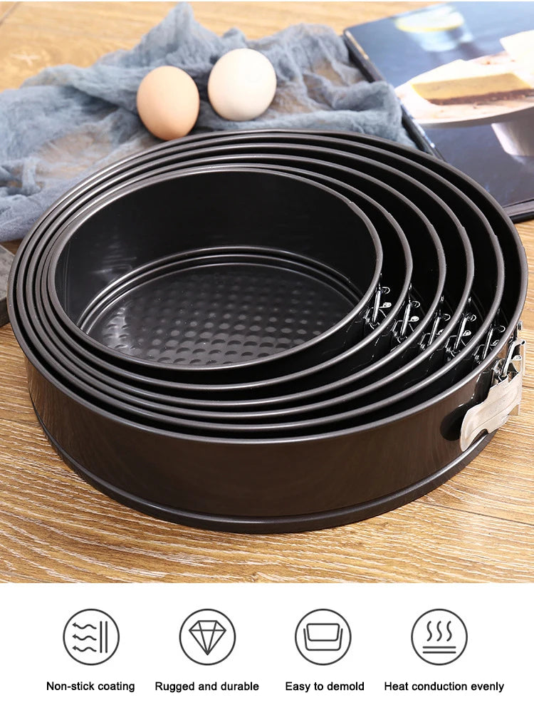 PizzAtHome Torte Springform Teglie da forno rotonde antiaderenti Forma a molla per cheesecake Tier Torte nuziali Fondo rimovibile Quiches