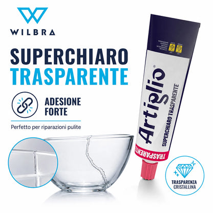Confezione da 6 Colla Artiglio Super Chiaro 50 ml, adesivo in tubetto per cuoio, pelle, sughero, feltro, legno, plastica e gomma
