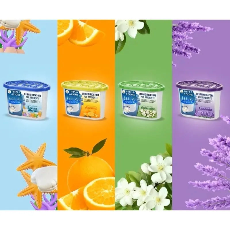 Set 6 Assorbiumidità 500ml | Deumidificatore Ambienti Casa, Cucina, Bagno, Camera da Letto, Armadi, Cantina, Roulotte, Garage | Contro Condensa, Cattivi Odori