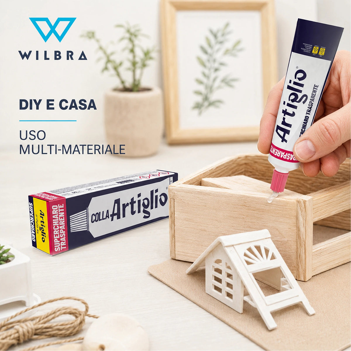 Confezione da 6 Colla Artiglio Super Chiaro 50 ml, adesivo in tubetto per cuoio, pelle, sughero, feltro, legno, plastica e gomma