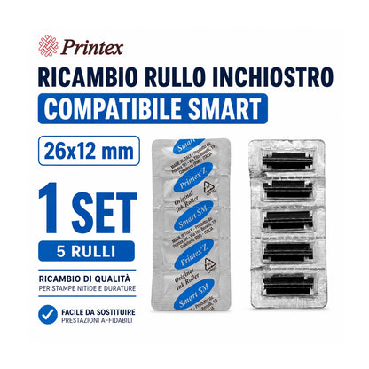 Confezione da 1 pack Tampone Inchiostratore Smart SM BL5, 5 Tamponi inchiostratori di ricambio per Etichettatrice e Prezzatrice