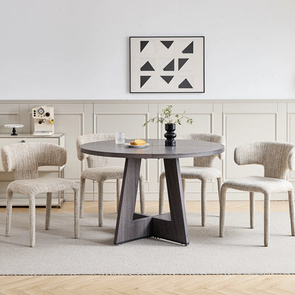 EGOONM Set di 2/4 sedie da pranzo moderne in tessuto di lino, sedie laterali imbottite con schienale curvo, per cucina e soggiorno