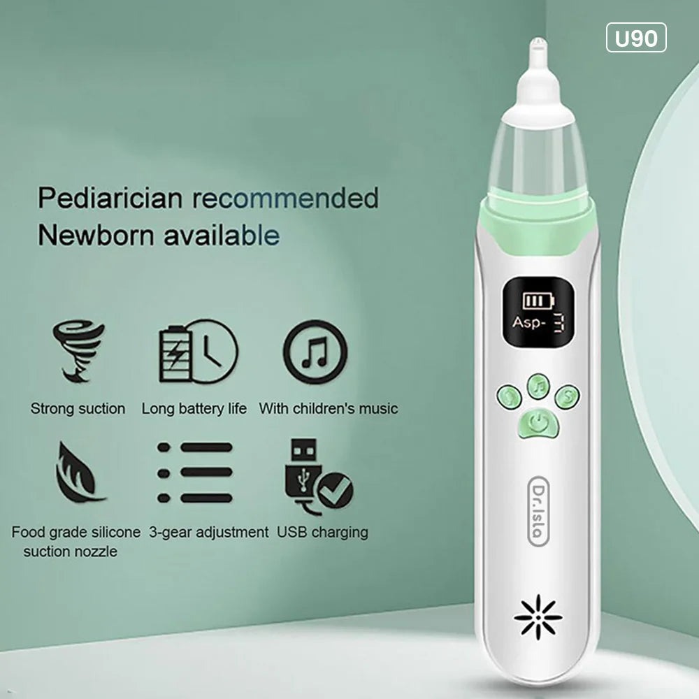 MAMIJOY Aspiratore nasale elettrico per bambini, pulitore nasale silenzioso per neonati, per ostruzioni e rinite, aspiratore nasale per neonati U94