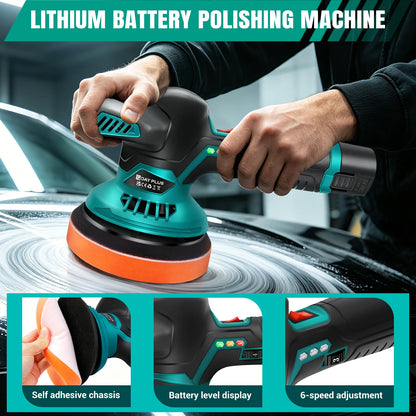 Lucidatrice Senza Fili 12V 800W, 6 Velocità Variabili 2800-6000RPM, Batteria al Litio Portatile, Strumento per Lucidatura Auto, Rimozione Graffi, Finitura a Specchio, Lucidatrice per Dettagli Auto