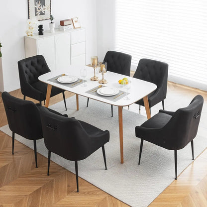 Set di 4 sedie da pranzo, sedie moderne con seduta imbottita e schienale ergonomico con gambe in metallo per cucina/soggiorno/rimessa
