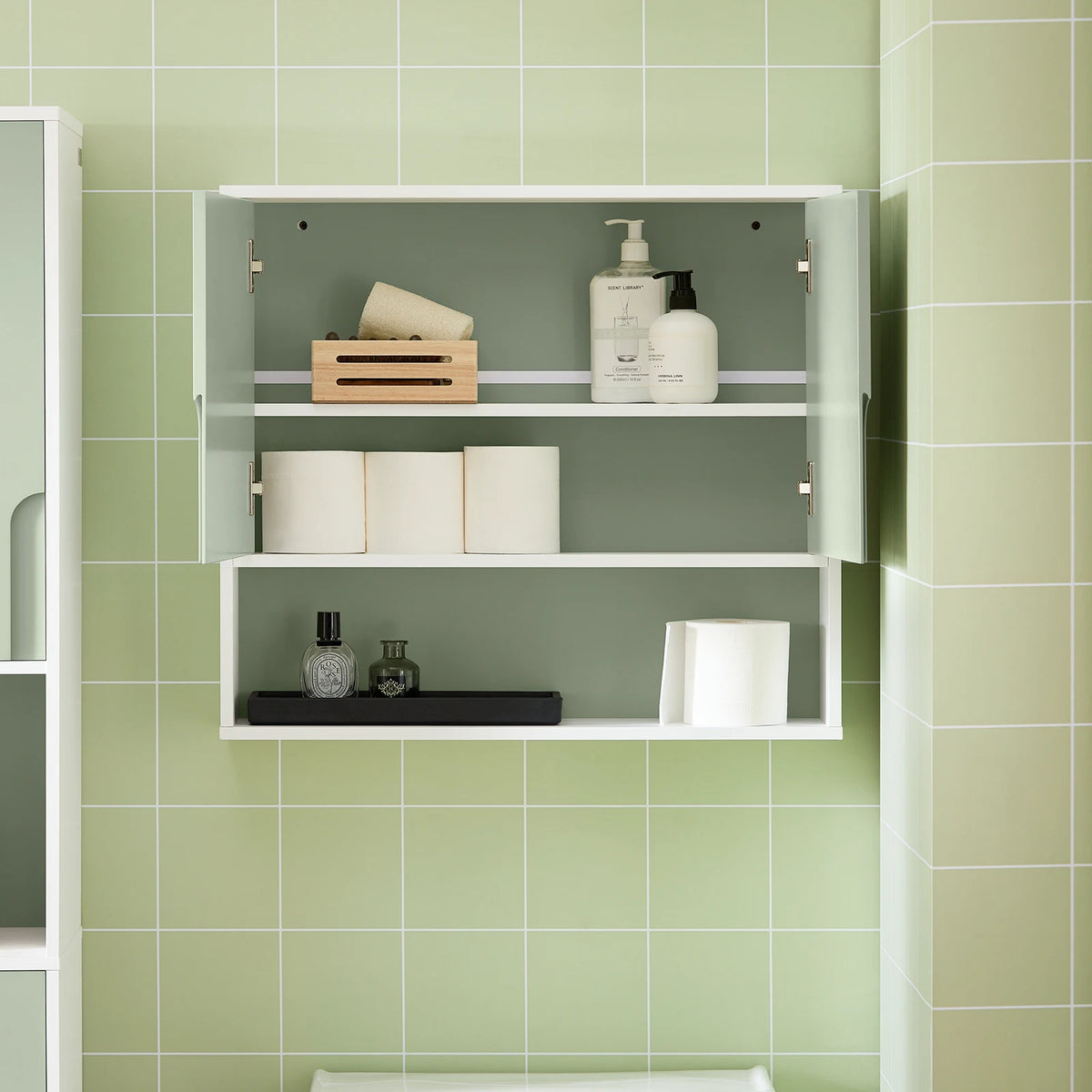 SoBuy BZR140-GR bagno e cucina Parete Bagno Armadio sospeso Armadio Bianco 60x15x54 cm