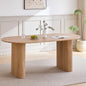 EGOONM Tavolo da Pranzo Moderno Ovale con Base Scanalata, Tavolo da Cucina per 6-8 Persone, Tavolo in Legno per Sala da Pranzo