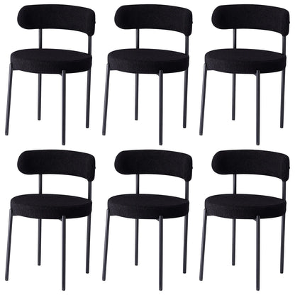 EGOONM Set di 2/4/6 Sedie da Pranzo in Stile Nordico, Sedie Imbottite in Velluto Teddy per Cucina e Sala da Pranzo