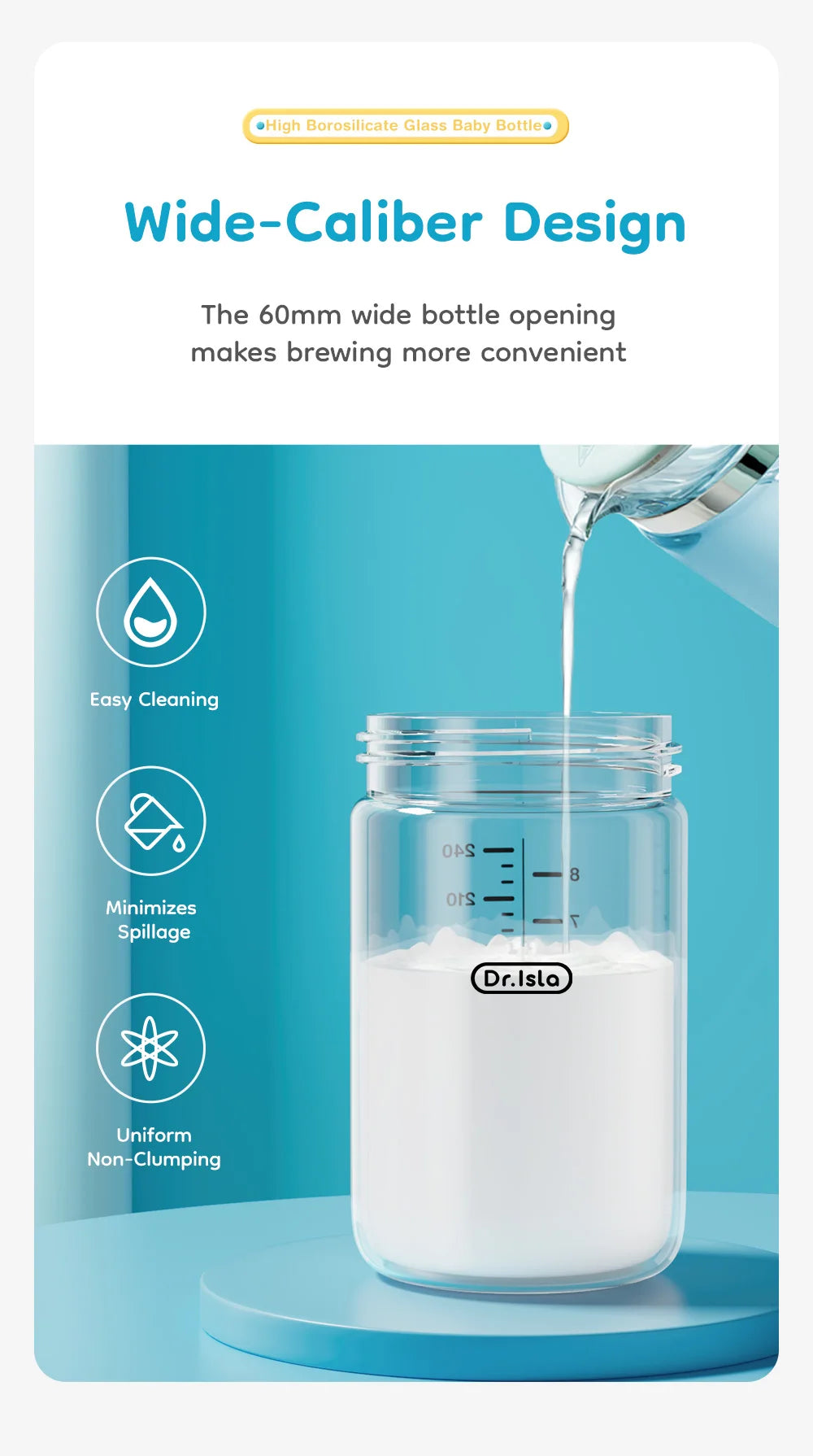 MAMIJOY GB60 – Biberon in vetro da 90, 160 o 240 ml