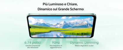Smartphone HONOR X5c Plus, 5260 mAh, display da 6,74 pollici a 90 Hz, fotocamera da 50+5 MP, Android 15, processore octa-core, riconoscimento delle impronte digitali e del volto