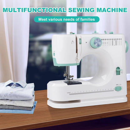 Mini Macchina da Cucire a 12 Punti Multifunzionale per Uso Domestico con Pedale, Facile da Usare, Alta Qualità, EU