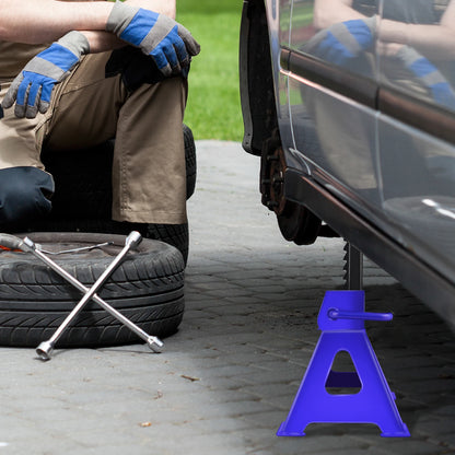 Set di 2 cavalletti per veicoli pesanti da 3 tonnellate, cavalletti di sicurezza a cricchetto per camion, altezza regolabile 29–43 cm, attrezzi di supporto per cambio pneumatici per camion, SUV e camper (due pezzi per confe