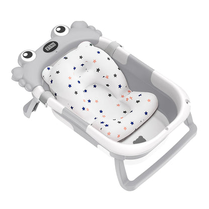 Vasca da Bagno Pieghevole per Neonati con Termometro, Tappetino Antiscivolo, Cuscino di Supporto, Vasca Portatile per Doccia Neonati 0-15M, Piscina da Viaggio