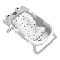 Vasca da Bagno Pieghevole per Neonati con Termometro, Tappetino Antiscivolo, Cuscino di Supporto, Vasca Portatile per Doccia Neonati 0-15M, Piscina da Viaggio