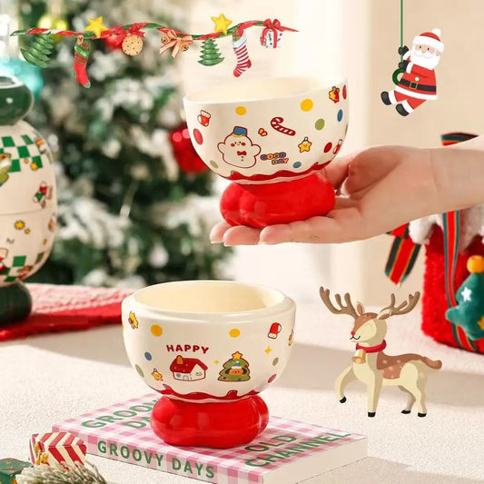 2 tazze in ceramica a tema Babbo Natale, colori assortiti, idee regalo natalizie creative per eventi aziendali, tazza per acqua con disegni a tema natalizio, souvenir natalizio, decorazione per feste natalizie, decorazione pe