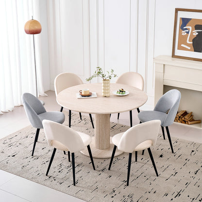 Tavolo da pranzo rotondo in stile nordico, tavolo da pranzo moderno per cucina domestica in legno massello, adatto per 4-6 persone, diametro 115 cm