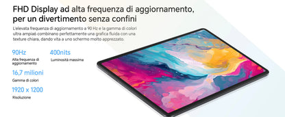 HONOR Pad X8a Tablet da 11", Display con Protezione degli Occhi a 90Hz, Batteria da 8300mAh, 4 Altoparlanti, Android 14, WiFi, Space Gray