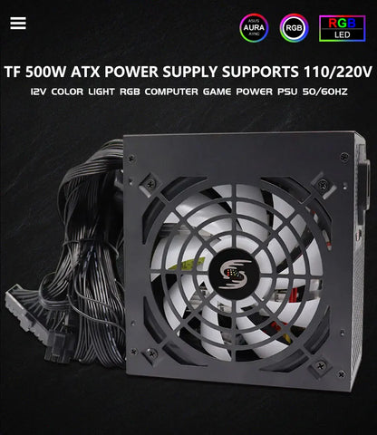 Fonte 500w PSU12V Alimentatori per PC Per Ufficio 500W 24pin ATX Alimentatore per computer PSU 500W Alimentazione per PC Gaming PC Gamer Sorgente Gioco