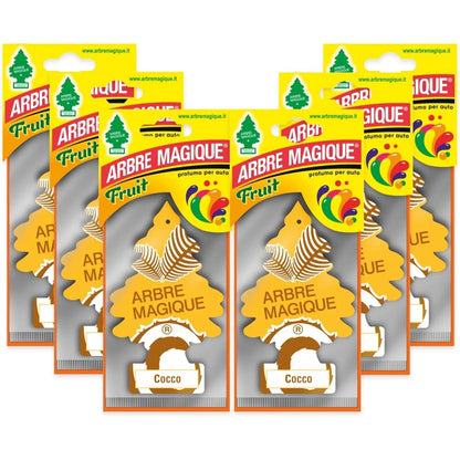 Arbre Magique Profumatore Auto, Fragranza assortiti, Profumazione Moderna, Durata Fino a 7 Settimane, Made in Italy, Confezione da 6 unità