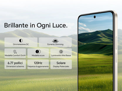HONOR 400 Smart 4G Smartphone, Display 6.77" 120Hz, Batteria 6500mAh Doppia Cella, Fotocamera AI 108MP, Certificazione SGS 5 Stelle, Resistenza IP65, NFC, Dual SIM, Android 15